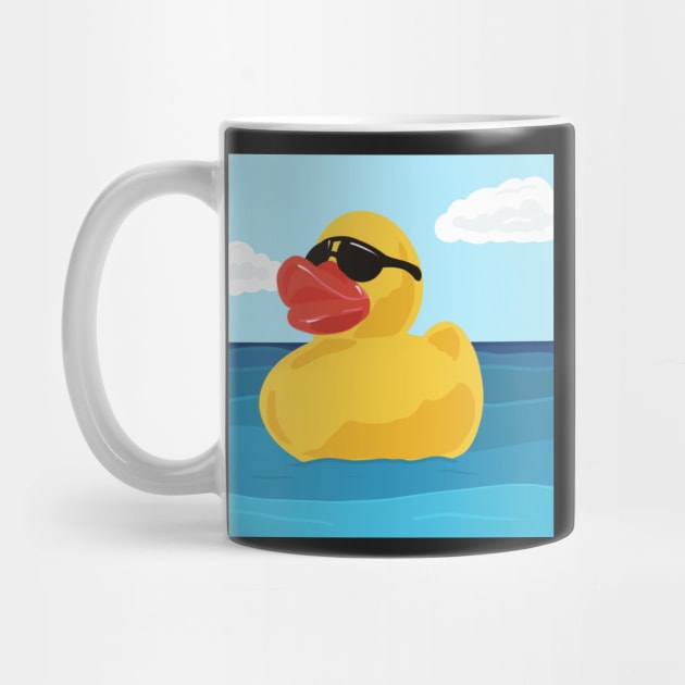 Yellow Rubber Duck in Sunglasses by NattyDesigns